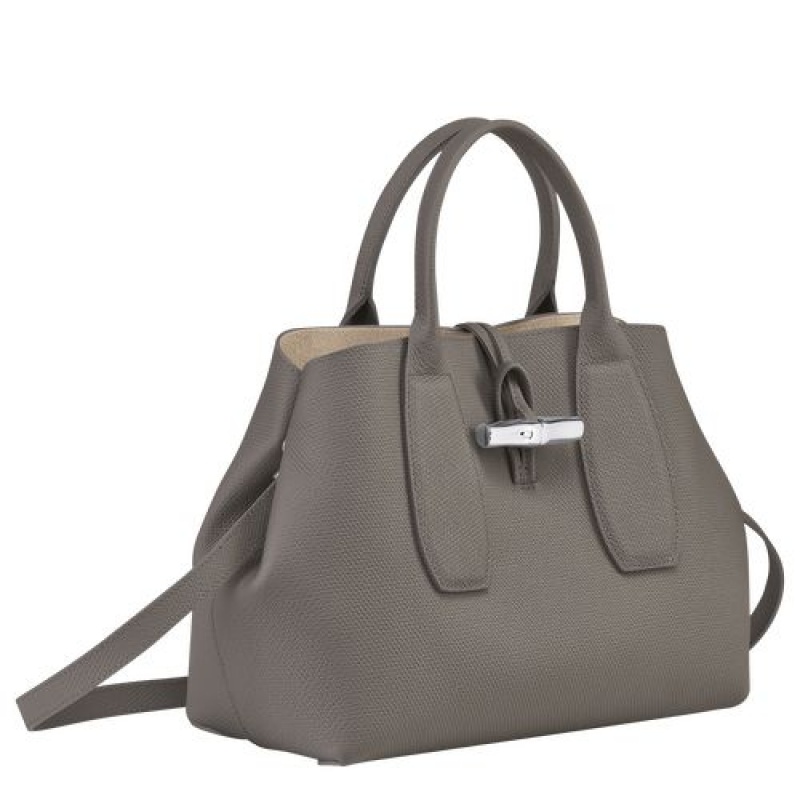 Longchamp Roseau Top handle bag M Turtledove | OLEGMSI-17