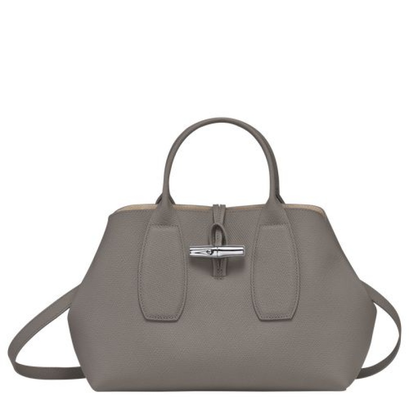 Longchamp Roseau Top handle bag M Turtledove | OLEGMSI-17