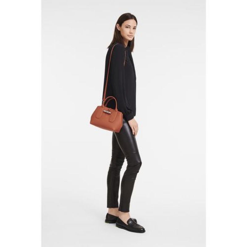 Longchamp Roseau Top handle bag S Brick | QXKMPUJ-26