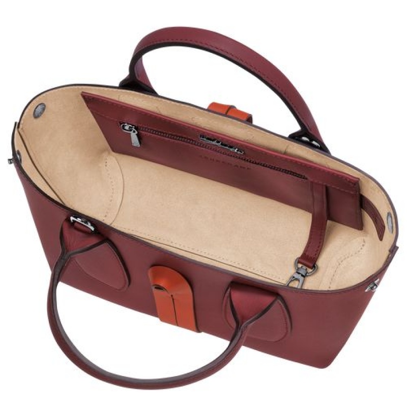 Longchamp Roseau Top handle bag S Burgundy/Orange | SWLREAG-57