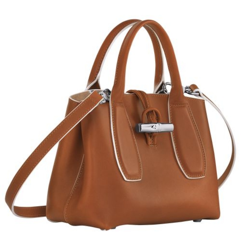 Longchamp Roseau Top handle bag S Cognac | PFUCGMA-03