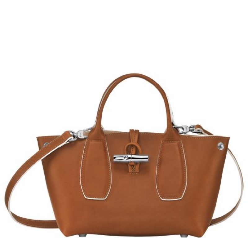 Longchamp Roseau Top handle bag S Cognac | PFUCGMA-03