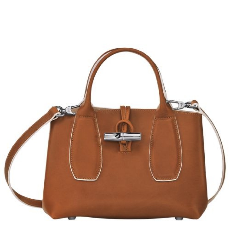 Longchamp Roseau Top handle bag S Cognac | PFUCGMA-03