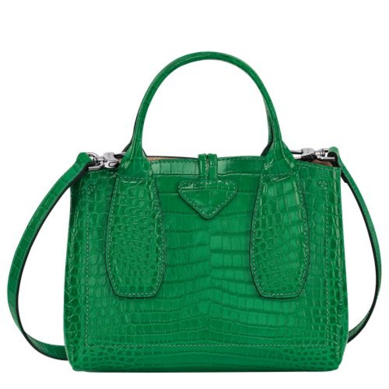 Longchamp Roseau Top handle bag S Green | QIRZCGB-35