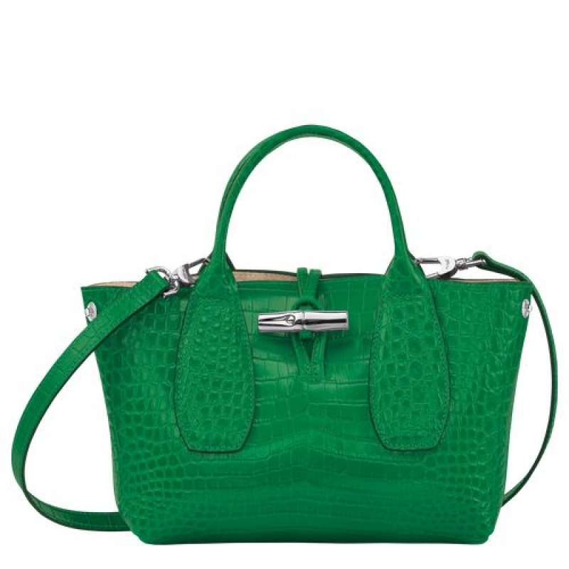 Longchamp Roseau Top handle bag S Green | QIRZCGB-35