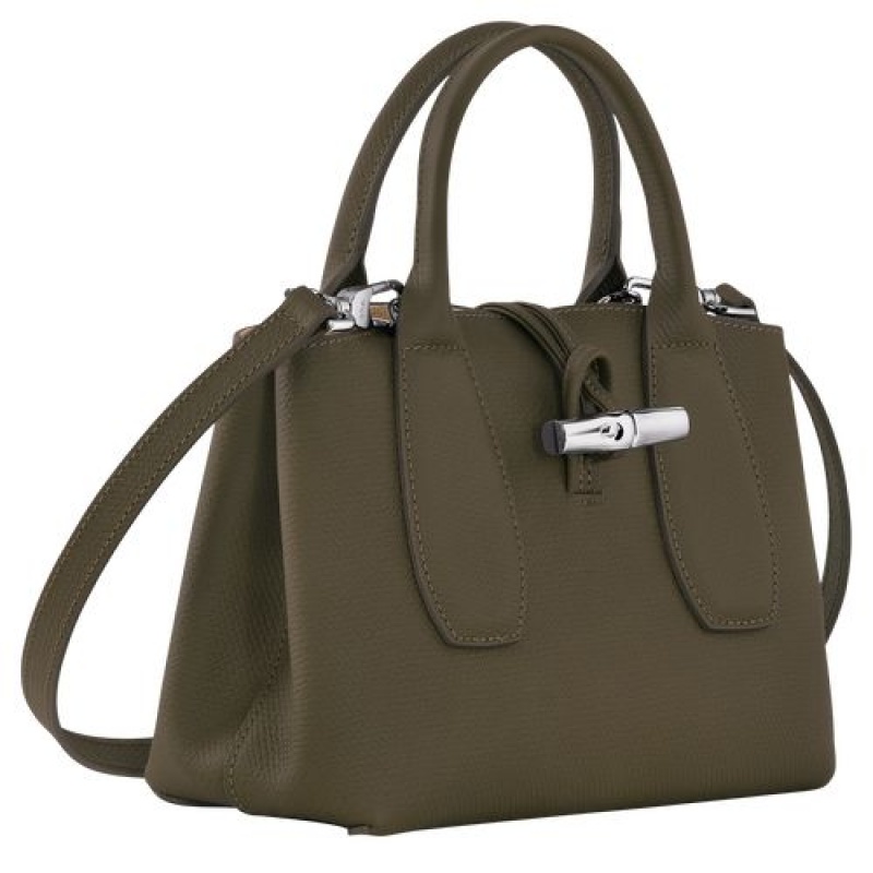 Longchamp Roseau Top handle bag S Khaki | AJVOWBM-13