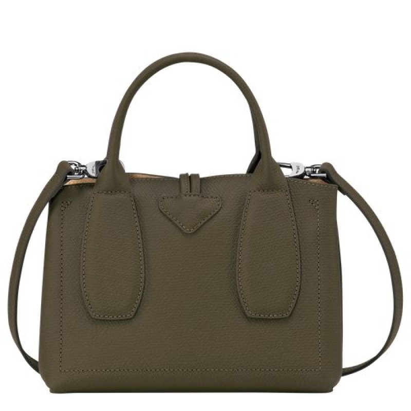 Longchamp Roseau Top handle bag S Khaki | AJVOWBM-13