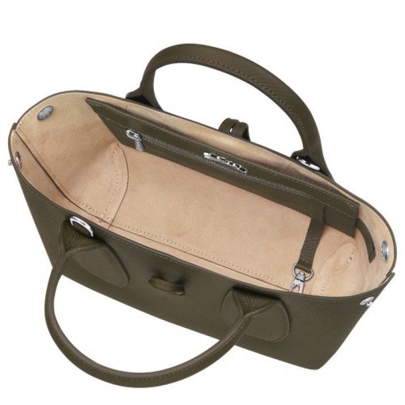 Longchamp Roseau Top handle bag S Khaki | AJVOWBM-13