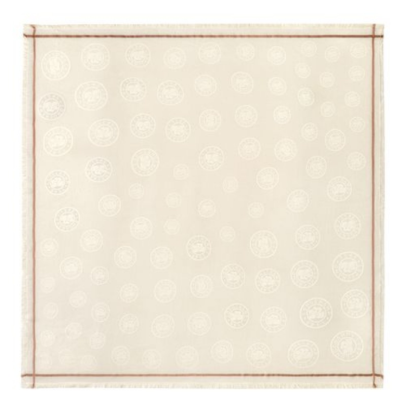 Longchamp Shawl Ivory | FPRQTXS-42