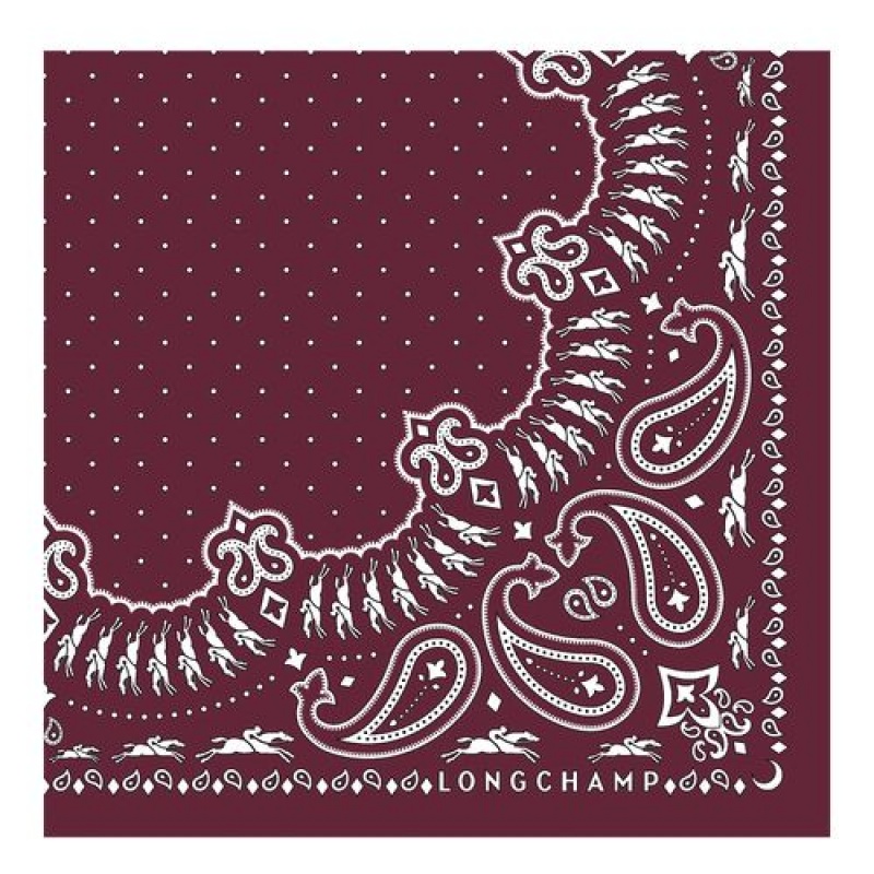 Longchamp Silk scarf 50 Burgundy | HFXMAOG-06