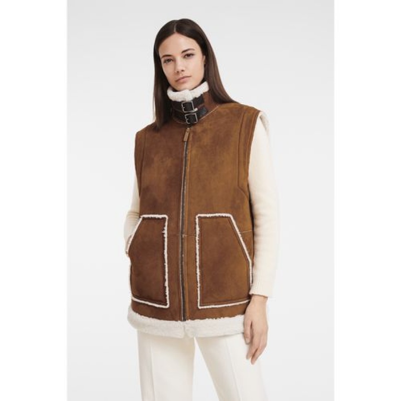 Longchamp Sleeveless jacket Cognac | WYIBQUV-50