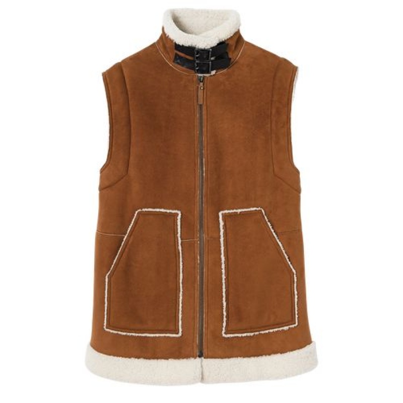 Longchamp Sleeveless jacket Cognac | WYIBQUV-50