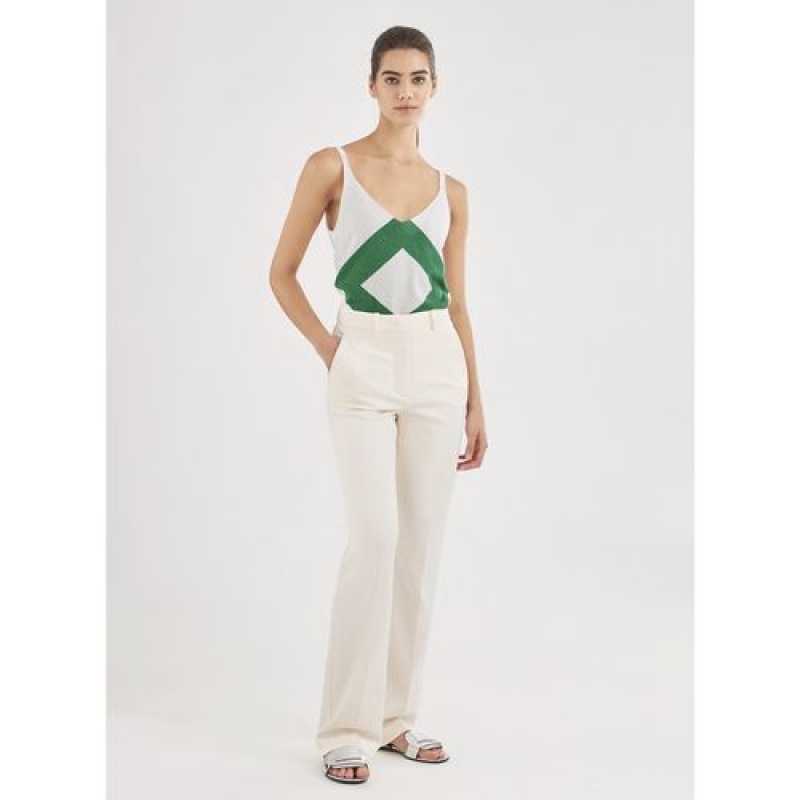 Longchamp Trousers Ivory | KJTZIHF-91