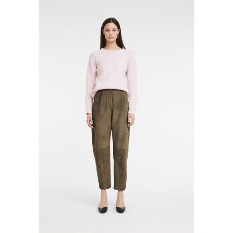 Longchamp Trousers Khaki | BXJQAIH-68