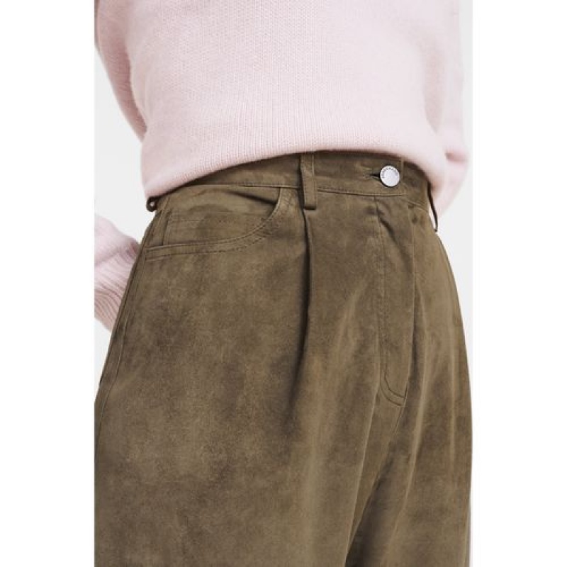 Longchamp Trousers Khaki | BXJQAIH-68