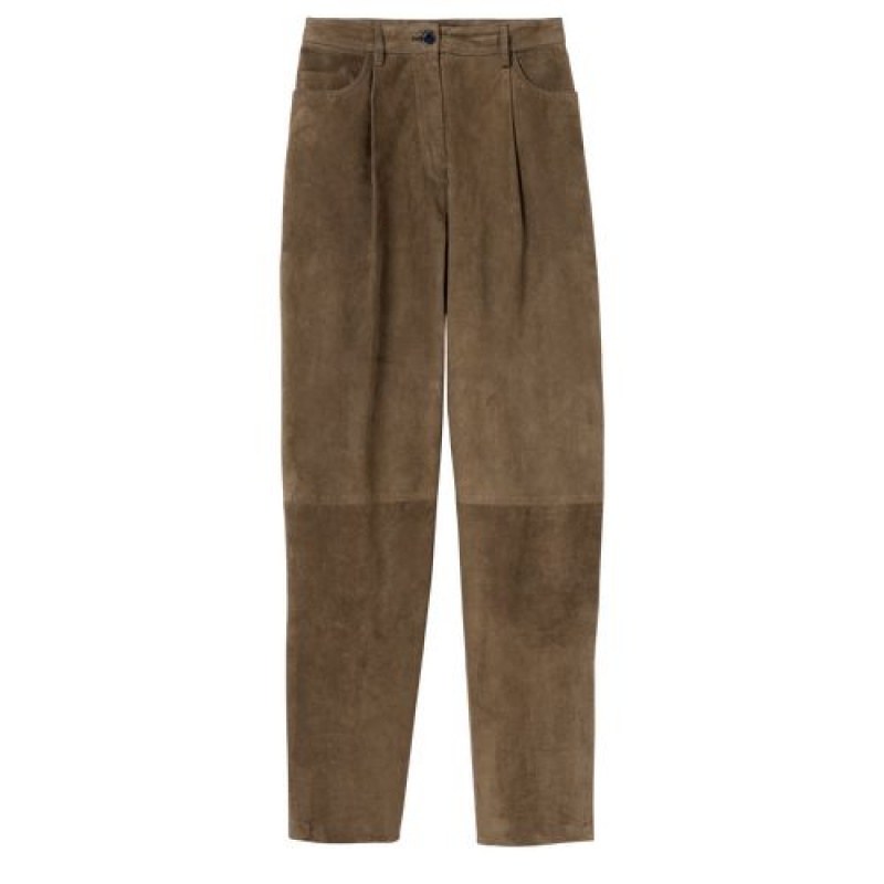 Longchamp Trousers Khaki | BXJQAIH-68