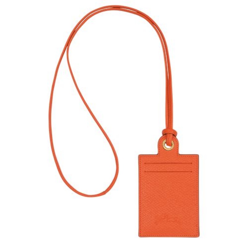 Longchamp epure Card holder with necklace Orange | TVIERCU-23