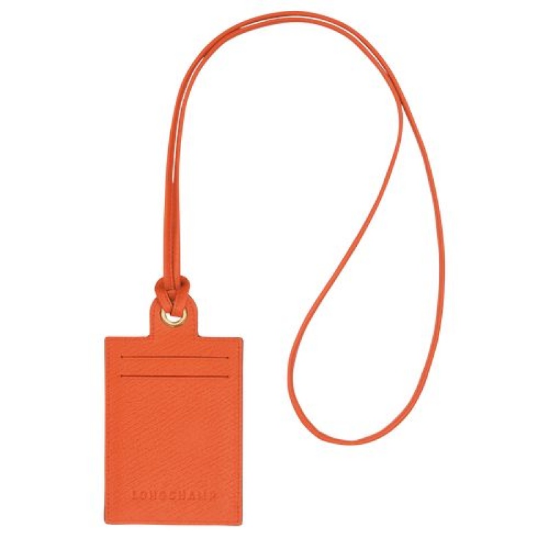 Longchamp epure Card holder with necklace Orange | TVIERCU-23