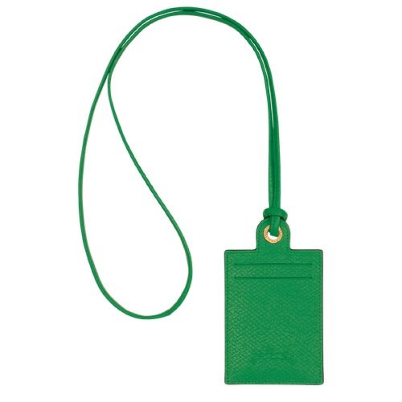 Longchamp epure Card holder with necklace Green | JNGBFCQ-43