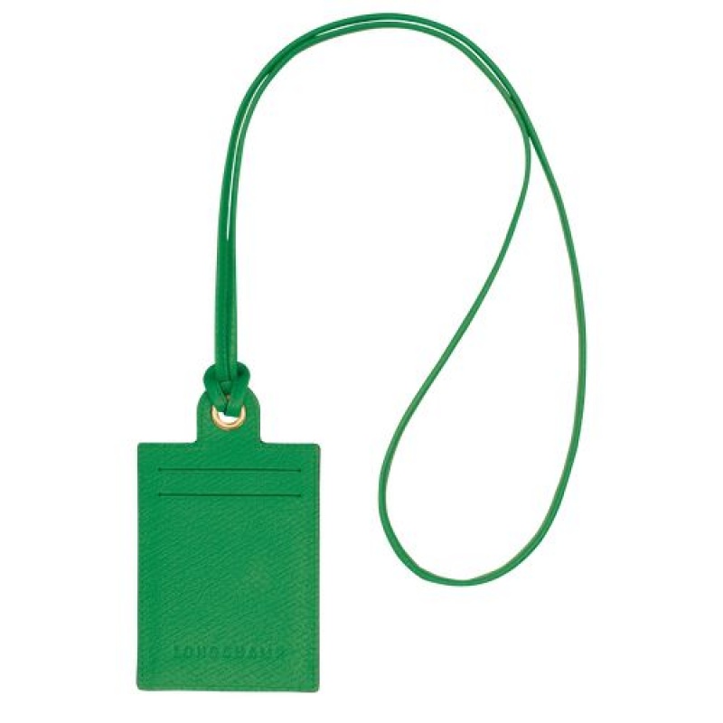 Longchamp epure Card holder with necklace Green | JNGBFCQ-43